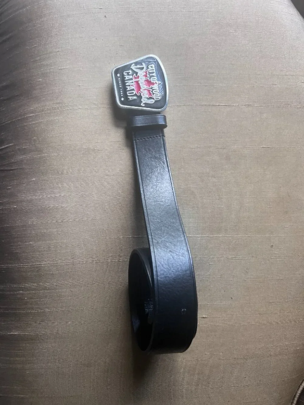 Dsquared City of Wood Buckle Belt in Leather (Preloved)
